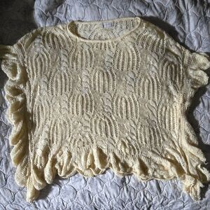 Crochet Ivory overshirt